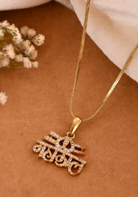 Golden Stainless Steel Beads Pendant Set