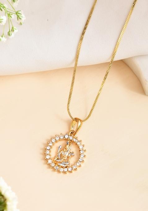 Golden Stainless Steel Beads Pendant Set