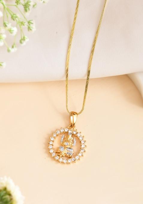 Golden Stainless Steel Beads Pendant Set