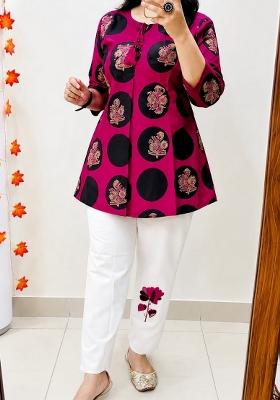 Pink Printed Cotton Co-Ord Set