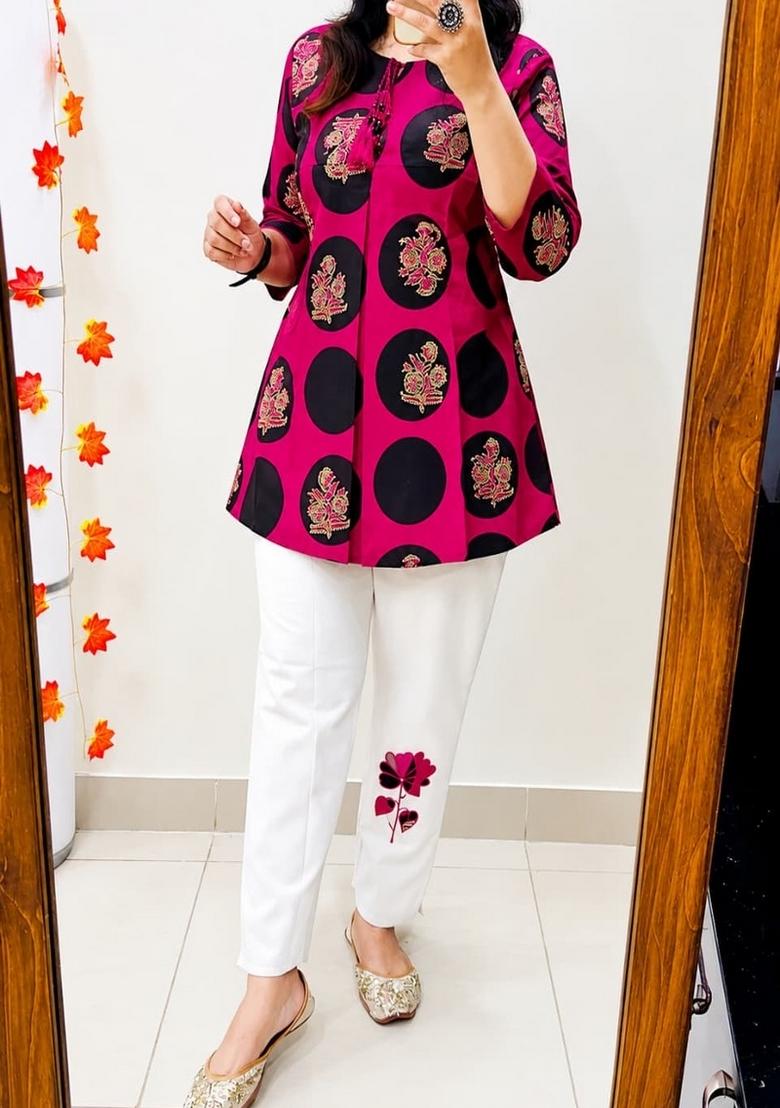 Pink Printed Cotton Co-Ord Set - Indya