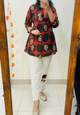 Red Printed Cotton Co-Ord Set