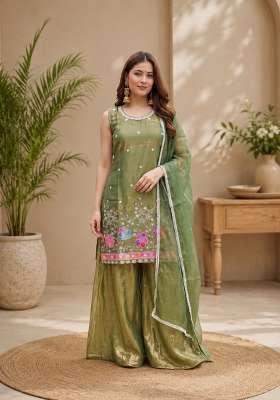 Green Embroidered Fendi Kurta Set