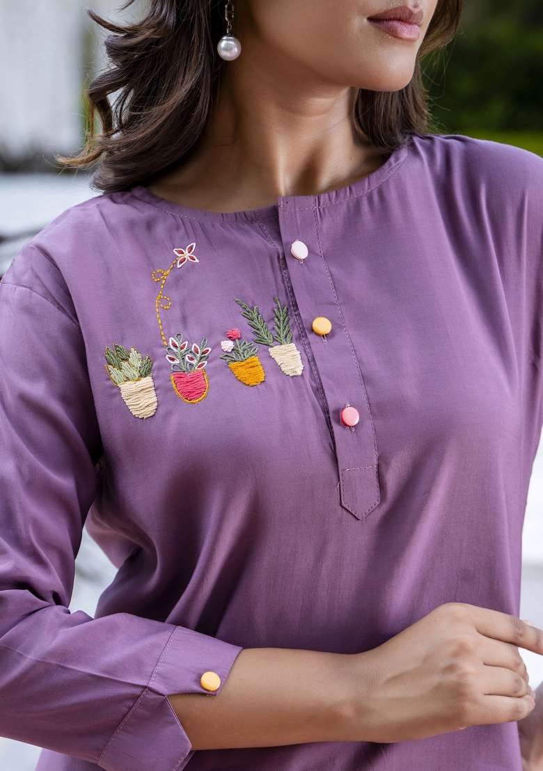 Lavender Silk Co-Ords Sets - Indya