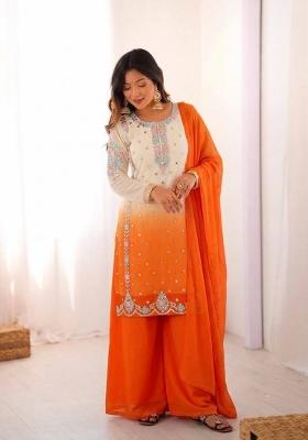 Multicolor Embroidery Georgette Kurta Set