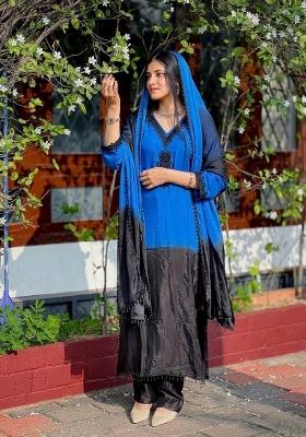 Multicolor Embroidery Georgette Kurta Set