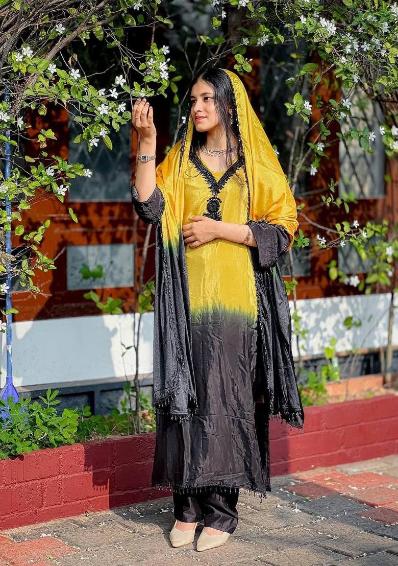 Multicolor Embroidery Georgette Kurta Set - Indya