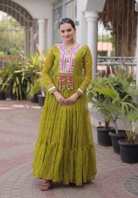 Mehendi Lehariya Georgette Anarkali
