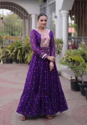 Violet Lehariya Georgette Anarkali