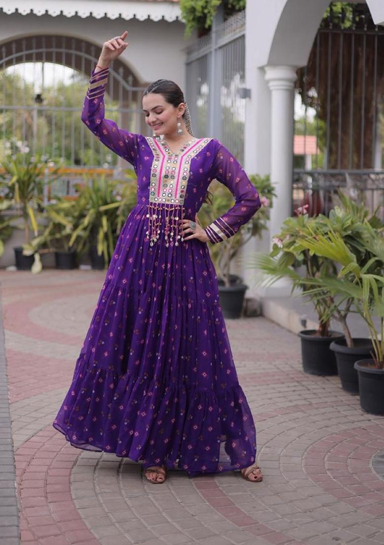 Violet Lehariya Georgette Anarkali - Indya