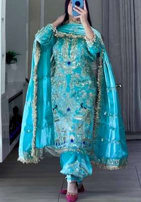 Rama Embroidery Crepe Salwar Suit