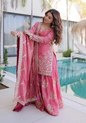 Pink Embroidery Fendi Kurta Set