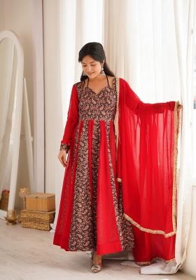 Red Georgette Kurta Set