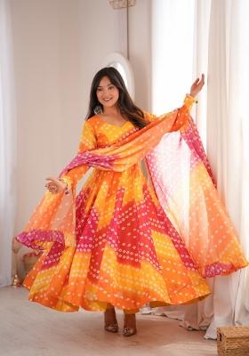 Yellow Organza Kurta Set