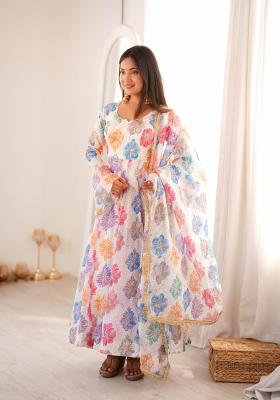 Multicolor Organza Kurta Set