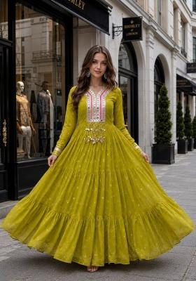 Mehendi Lehariya Georgette Anarkali