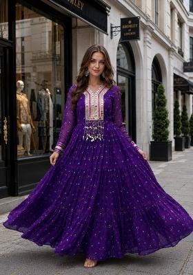 Violet Lehariya Georgette Anarkali