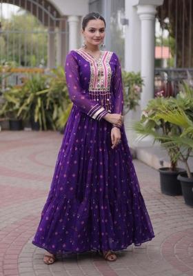 Violet Lehariya Georgette Anarkali