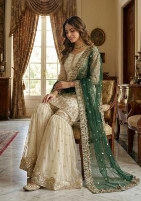 White Embroidered Silk Kurta Set