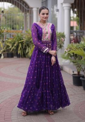 Violet Lehariya Georgette Anarkali