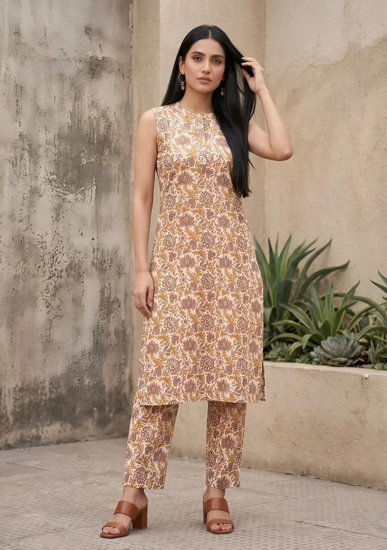 Multicolor Printed Cotton Co Ords Set - Indya