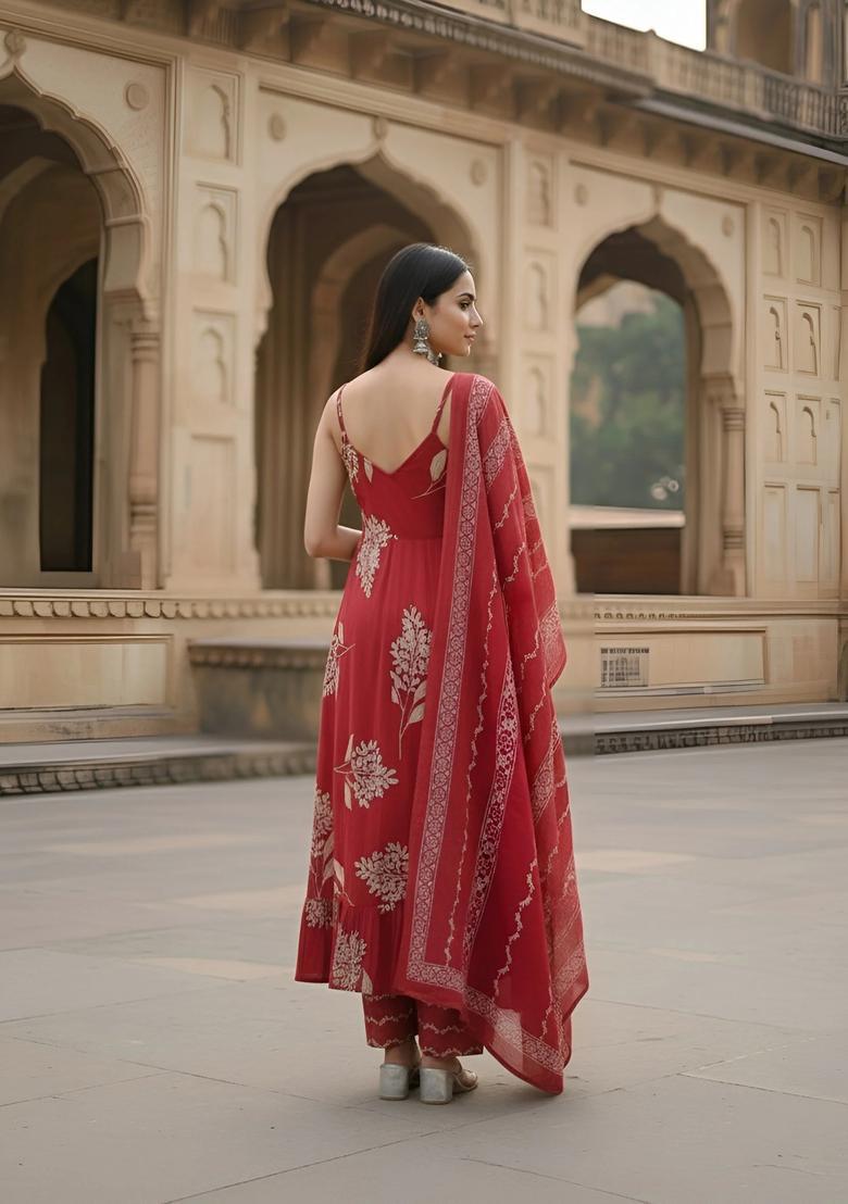 Pink Printed Cotton Palazzo Set - Indya