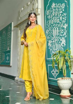 Yellow Printed Viscose Palazzo Set
