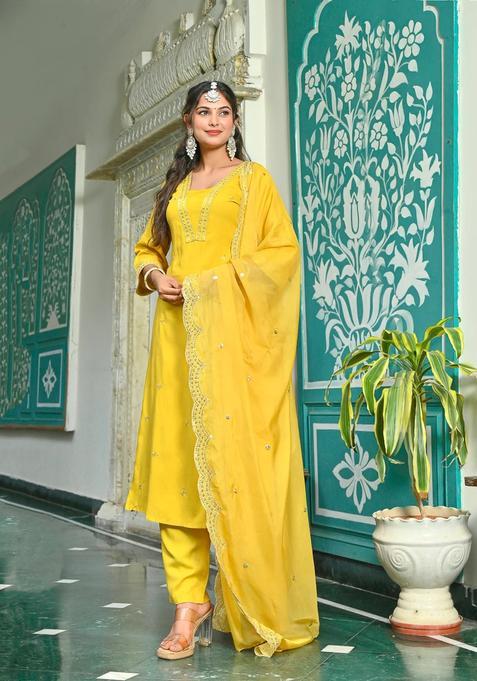 Yellow Printed Viscose Palazzo Set