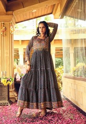 Blue Georgette Gown