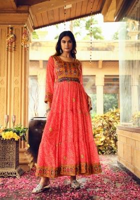 Red Georgette Gown