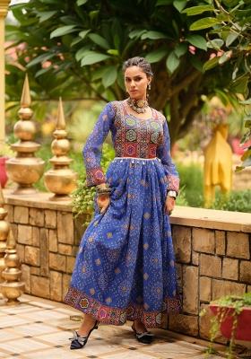 Blue Georgette Gown
