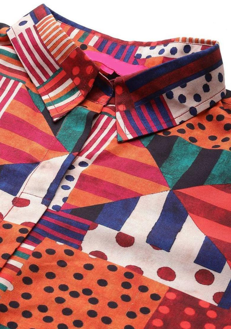 Multicolor Floral Print Cotton Kurta Set - Indya