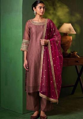 Pink Silk Kurta Set