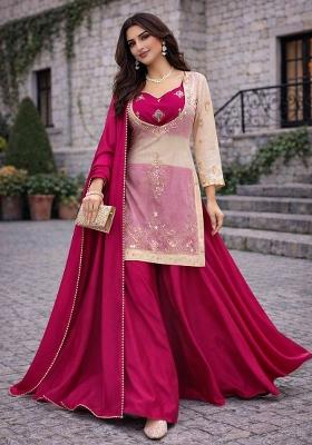 Rani Embroidery Chinon Palazzo Set