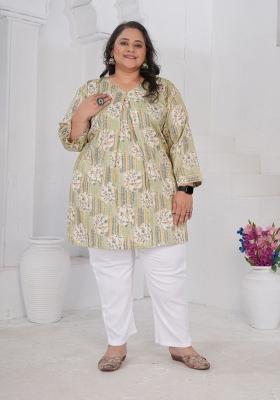 Grey Printed Rayon Kurta