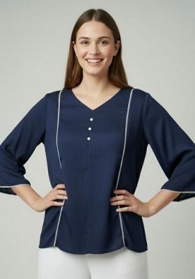 Blue Printed Silk Kurta