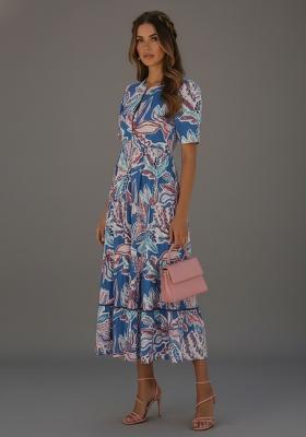 Blue Printed Rayon Kurta