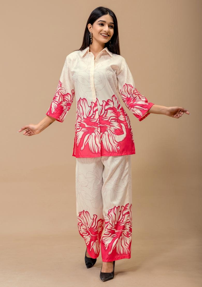 Multicolor Printed Cotton Kurta Set - Indya