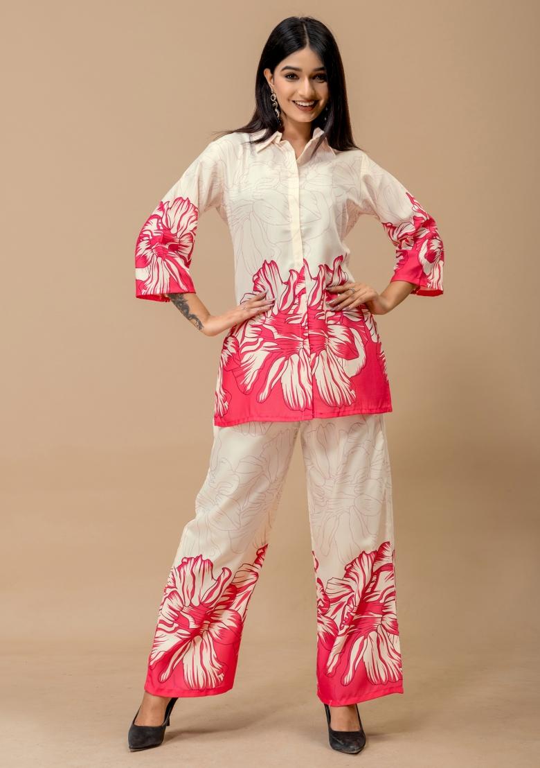 Multicolor Printed Cotton Kurta Set - Indya