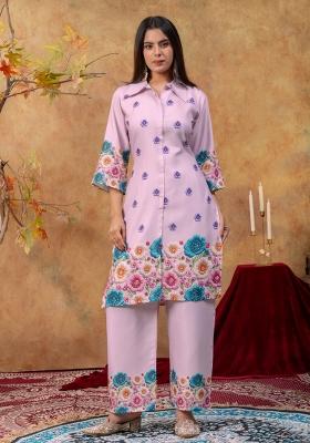Multicolor Printed Cotton Kurta Set