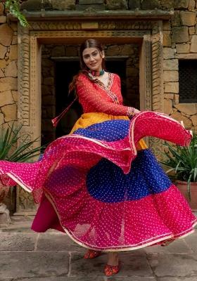Multicolor Embroidered Georgette Gown