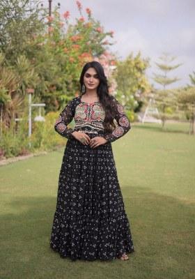 Black Bandhej Georgette Anarkali