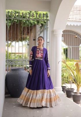 Violet Kutch Rayon Anarkali
