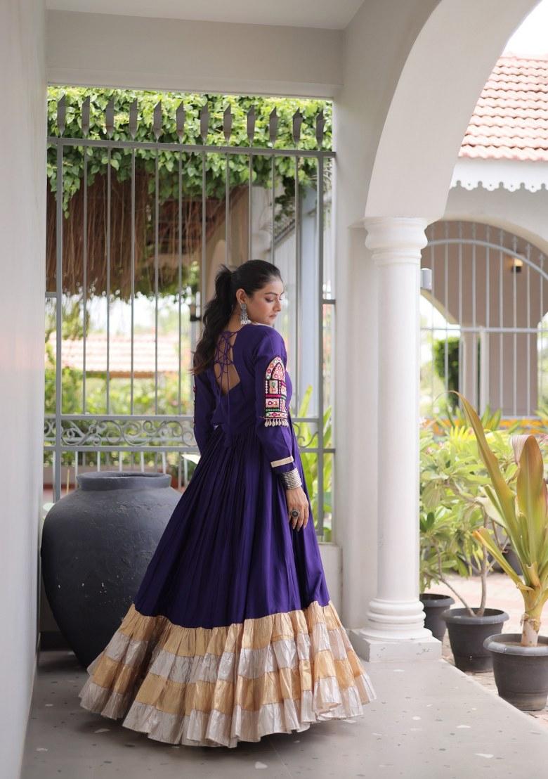 Violet Kutch Rayon Anarkali - Indya