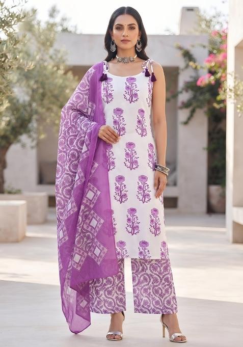 White Cotton Palazzo Set