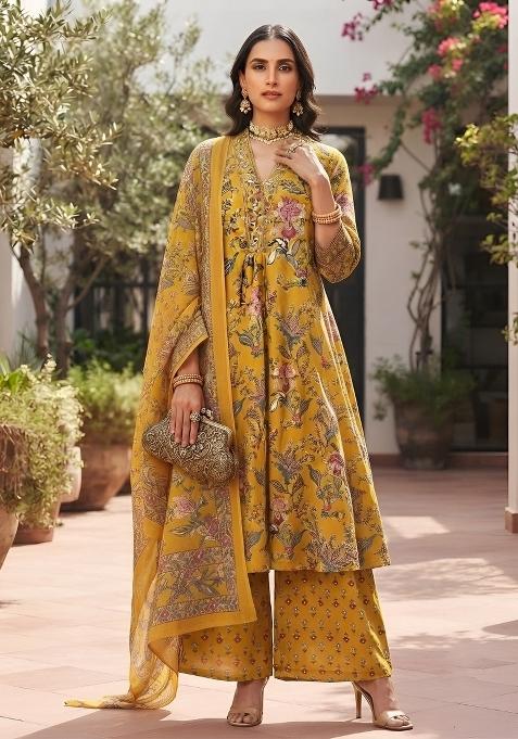 Yellow Cotton Palazzo Set