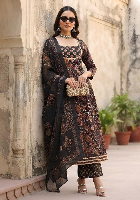 Black Cotton Palazzo Set