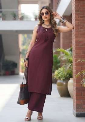 Burgundy Cotton Co-Ords Set