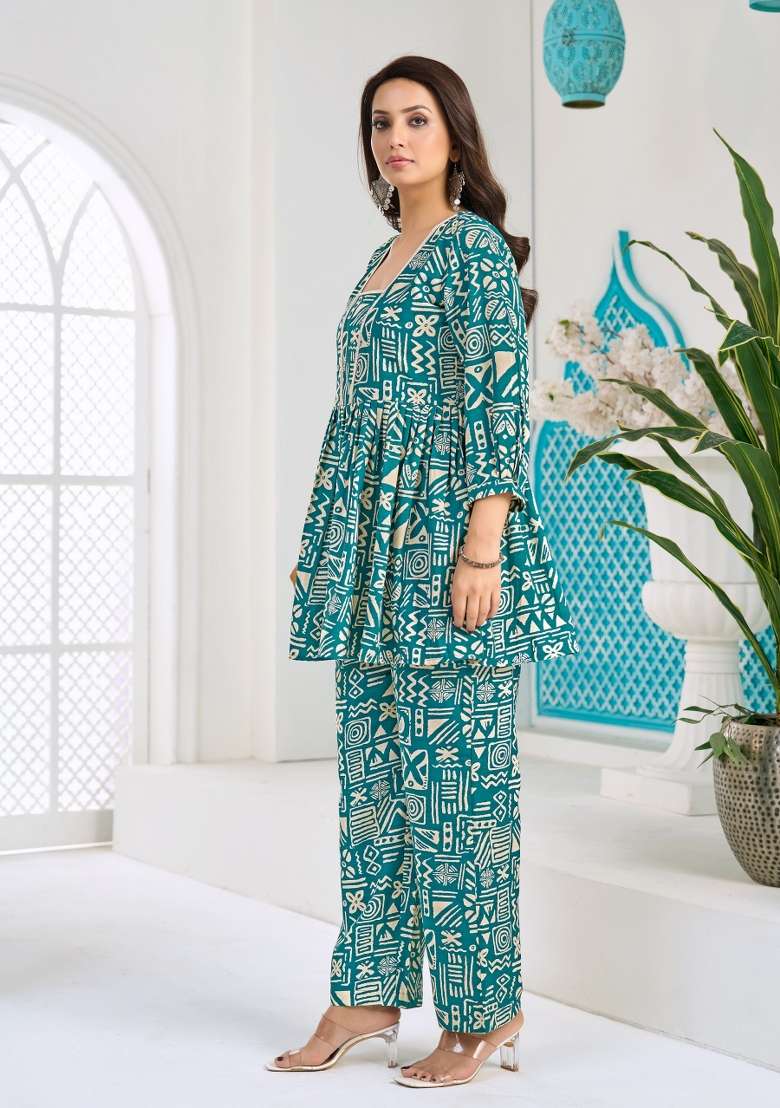 Rama Printed Silk Co Ords Set - Indya