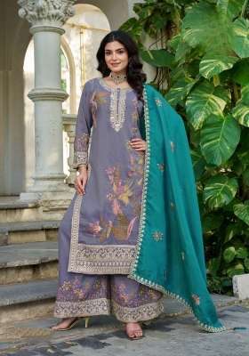 Grey Sequin Work Shimmer Kurta Set